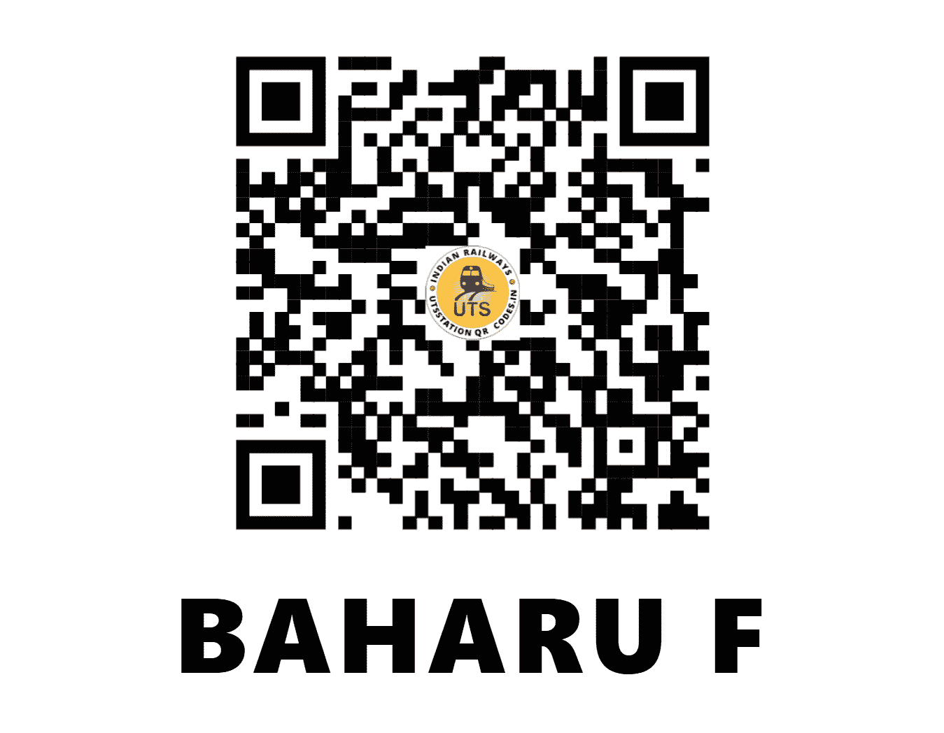 UTS QR Code for BAHARU F - BARU (ER - WEST BENGAL)